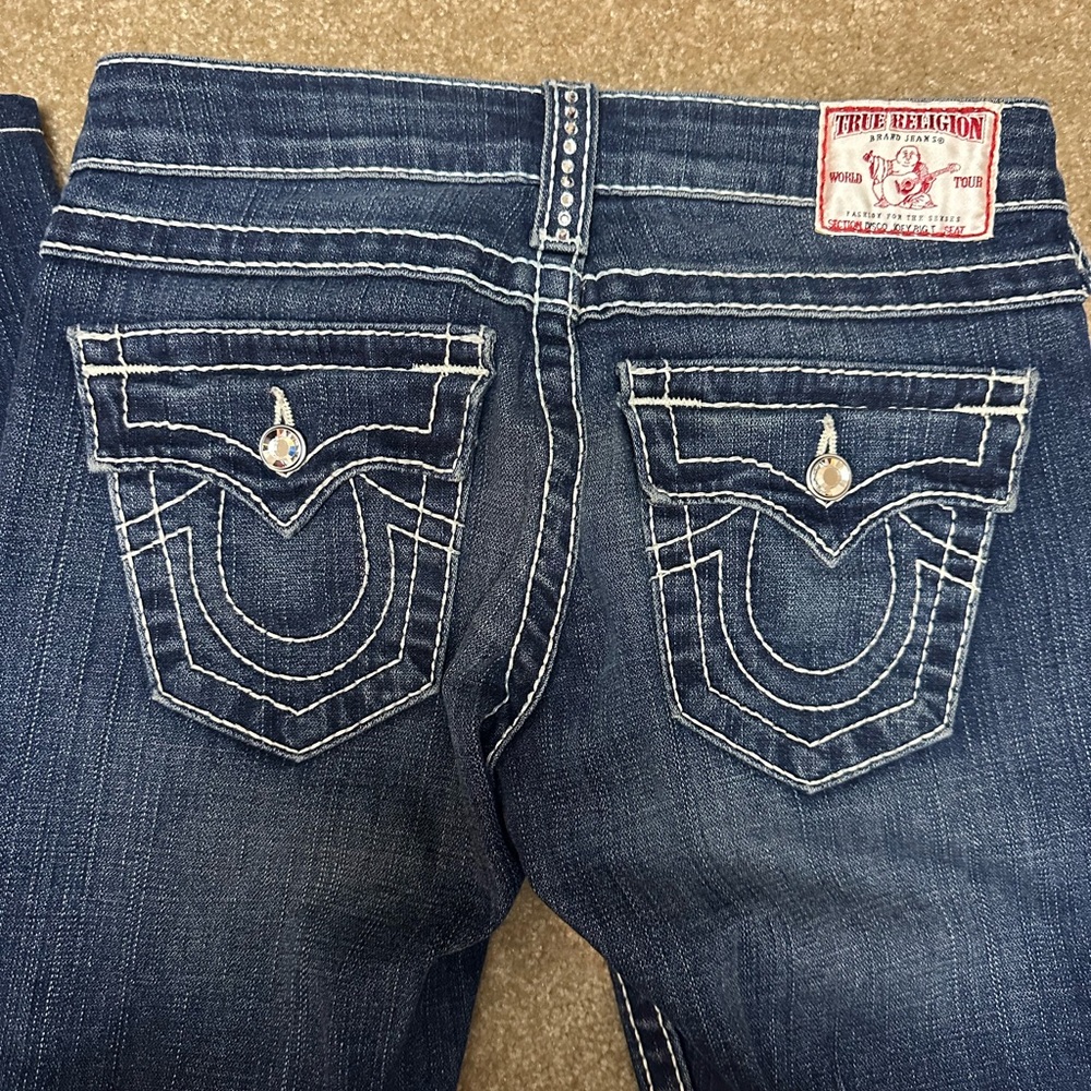 True Religion Dark Blue Flare Jeans - Picture 4 of 6